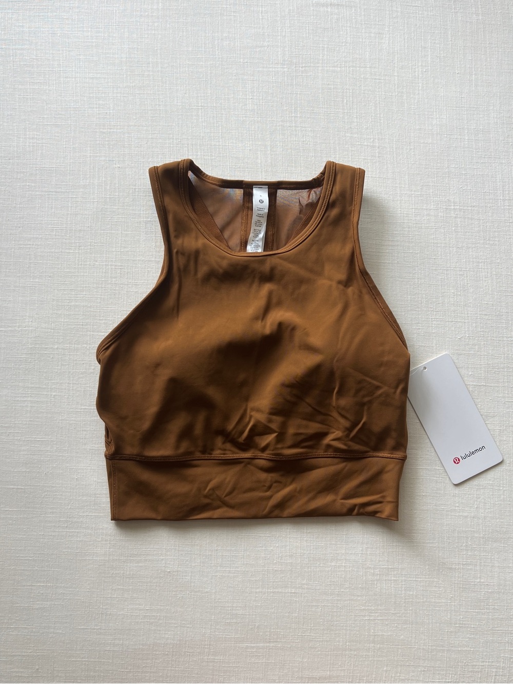 Lululemon Mesh-Back Training Cropped Tank Top Rich Caramel Size 6 (Small)